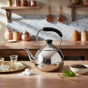 Bouilloire sifflante Zhila moderne en acier inoxydable avec poignée anti-brûlure, compatible gaz et <span class=keywords><strong>induction</strong></span>, sûre pour cuisinière, <span class=keywords><strong>théière</strong></span> domestique - Product Image 2