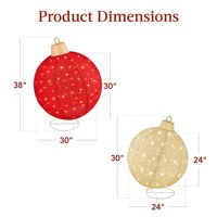 Nouvelles Boules Géantes Lumineuses LED Créatives (2 pièces) pour Extérieur – Ornement Lumineux Pliable pour Centres Commerciaux et Usines – Idéal Noël
