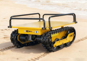 नई स्थिति रिमोट नियंत्रित इलेक्ट्रिक फ्लैटबेड ट्रक छोटे क्रॉलर फ्लैटबेड ट्रांसपोर्ट वाहन, रिमोट कंट्रोल ऑपरेशन - Product Image 5