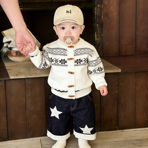 2026早春韩版提花针织亚克力12-14号开衫婴儿衣服秋季时尚百搭毛衣 - Product Image 3