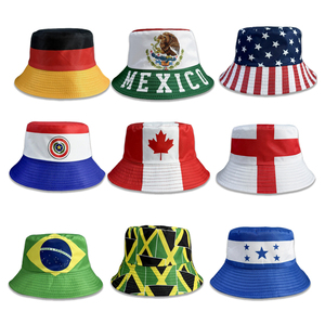 Nouveau design réversible, chapeau de pêcheur unisexe avec motif drapeau national pour match de football, impression intégrale, protection solaire pour les fans - Product Image 1