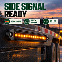Feu de position latéral séquentiel bicolore rouge-ambre HSSH 30 LED 10-30V pour camion et remorque