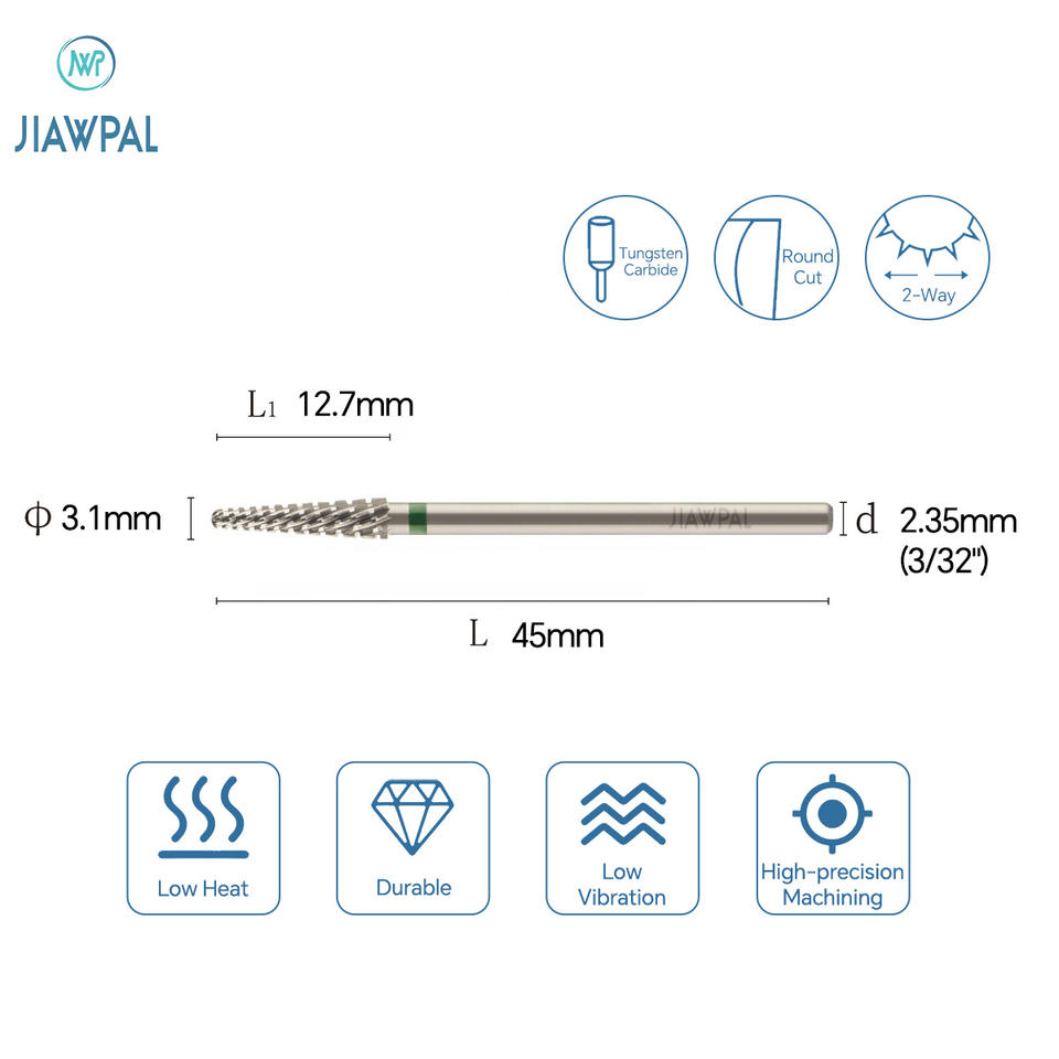 JIAWPAL 3.1mm Round Cut Small Cone Nail Drill Bits Durable Tungsten ...