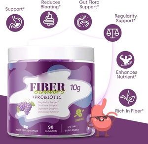 Complément alimentaire sans sucre à saveur de raisin OEM, 10 g de fibres, gommes à mâcher avec 30 milliards de probiotiques, mélange d'ACV, vitamine C, <span class=keywords><strong>inuline</strong></span> - Product Image 4
