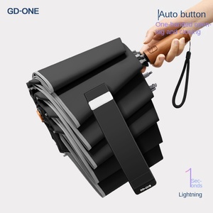 10 Bone Section Anti-Rebound Wood Grain Reverse <b>Automatic</b> <b>Umbrella</b> One-Button Open Business <b>Umbrella</b> Manufacturers Spot Printing - Product Image 3