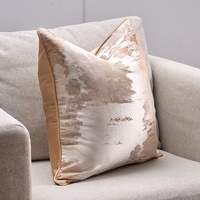 Housse de coussin Jacquard, vente en gros, taie d'oreiller carrée métallique 18x18, housse d'oreiller de luxe pour décoration intérieure