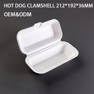 Dùng một lần bã mía Hotdog hộp vỏ sò container phân hủy sinh học thực phẩm đóng gói dùng một lần mía bã mía Hotdog vỏ sò hộp - Product Image 2
