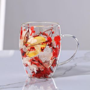 Verre à <span class=keywords><strong>latte</strong></span> <span class=keywords><strong>macchiato</strong></span> avec fleurs séchées, 350 ml, verres à double paroi, tasses à expresso, thermoglass à double paroi, tasses à cappuccino - Product Image 1
