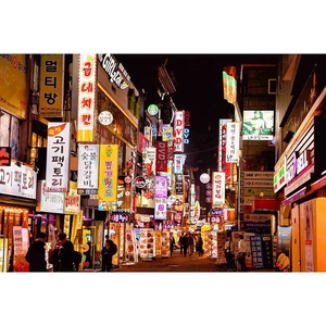 Adesivo de Papel de Parede <span class=keywords><strong>3D</strong></span> com Decoração de Restaurante Coreano e Vista de Rua Coreana - Product Image 5