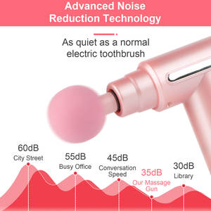 Mini tipo C carga Fascial músculo multicolor 4 cabezales intercambiables pistola de masaje batería de gran capacidad masajeador vibratorio - Product Image 6