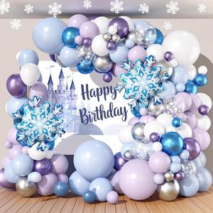 <span class=keywords><strong>Kit</strong></span> de guirlande de ballons d'<span class=keywords><strong>anniversaire</strong></span> Frozen - Arche de ballons personnalisée bleu, violet et blanc avec <span class=keywords><strong>des</strong></span> ballons en feuille de flocon de <span class=keywords><strong>neige</strong></span> pour la décoration de fête <span class=keywords><strong>des</strong></span> filles - Product Image 1