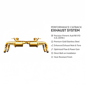 Sistema de escape Catback Vortex Performance Gold de acero inoxidable con válvula para Audi R8 V10 5.2L 2018-2023, kit de carreras - Product Image 1
