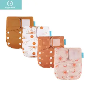 Happyflute 4pcs/pack waterproof baby cloth diaper manufacture reusable baby nappy without insert