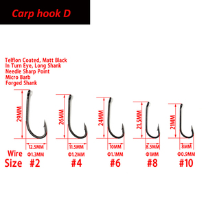 Hameçons de pêche à la carpe, revêtement, hameçons de carpe, acier à haute teneur en carbone, hameçons de pêche, noir mat avec micro-barbes, montages <span class=keywords><strong>Chod</strong></span>, montages Hair, hameçons, matériel de pêche - Product Image 5