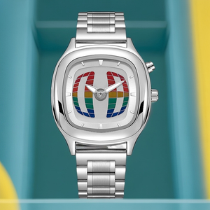 Reloj PIN TIME PT3441, Nuevo con Pantalla Digital, Estilo Retro Cuadrado, Tecnología Futurista, Versátil, Exquisito, de Acero Inoxidable para Hombre - Product Image 3