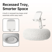 Ajustable à 360° °   Support de téléphone flexible en forme de coussin avec design en peluche, adapté pour une utilisation sur un lit ou une table.
