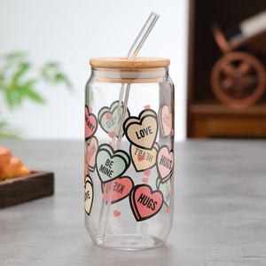 Nouvelle Sublimation Transparent 400-500ml Verre Creative Pot Thé Jus Lait Café Tasse Durable Conteneur D'eau Sublimation Canister - Product Image 4