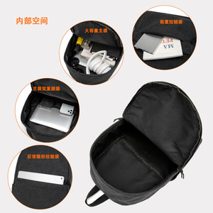 Custom 2024 Custom Lzed Logo Printed Canvas Shoulder <b>Backpack</b> Durable Business <b>Laptop</b> <b>Backpack</b> - Product Image 3