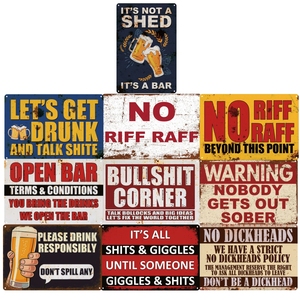 No Riff Raff, venta al por mayor, divertidos carteles de chapa de Metal, Riff Raff, cerveza de advertencia, cartel vintage, decoración de pub y Bar en casa - Product Image 1