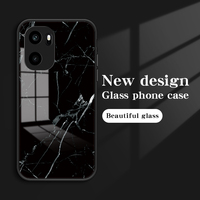 Étui de téléphone pour OnePlus ACE 6 ACE6 5G, coque arrière en TPU souple avec cadre en verre trempé à motif marbré