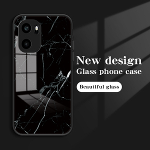 Étui de téléphone pour OnePlus ACE 6 ACE6 5G, coque arrière en TPU souple avec cadre en <span class=keywords><strong>verre</strong></span> <span class=keywords><strong>trempé</strong></span> à motif marbré - Product Image 2