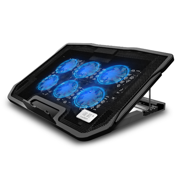 Portable Slim USB Powered Laptop Cooling Pad Control Fan Speed Laptop Cooler 6 Quiet Led Fans Laptop Cooling Fan Stand