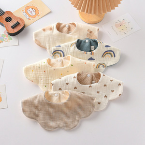 Serviette coréenne double usage en coton pour bébé, absorbante et respirante, motif vague florale 360° HYTO80 - Product Image 2
