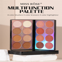 Palette de fard à joues 3-en-1 Matte Smooth Texture Bronzer Highlighter Face Powder Blush Travel Size Mineral Beauty Makeup for Fair Skin Tone