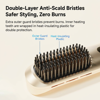 Brosse lissante sans fil portable mini, fer à lisser rechargeable USB pour usage domestique, peigne compact pour coiffure à domicile