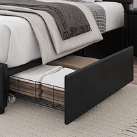 Nouveau Cadre de Lit King Size Design Moderne avec Lumières LED pour Chambre à Coucher