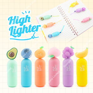 Stylos surligneurs miniatures en PVC et PP, mignons, en forme de fruits, 6 couleurs fruitées, pour enfants - Product Image 4