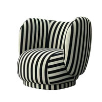 Mobilier Gothique Vintage pour Salon Chaises d'Appoint Rembourrées à Rayures Lobby Chaise Club de Bureau à Vendre à Rayures Noir et Blanc