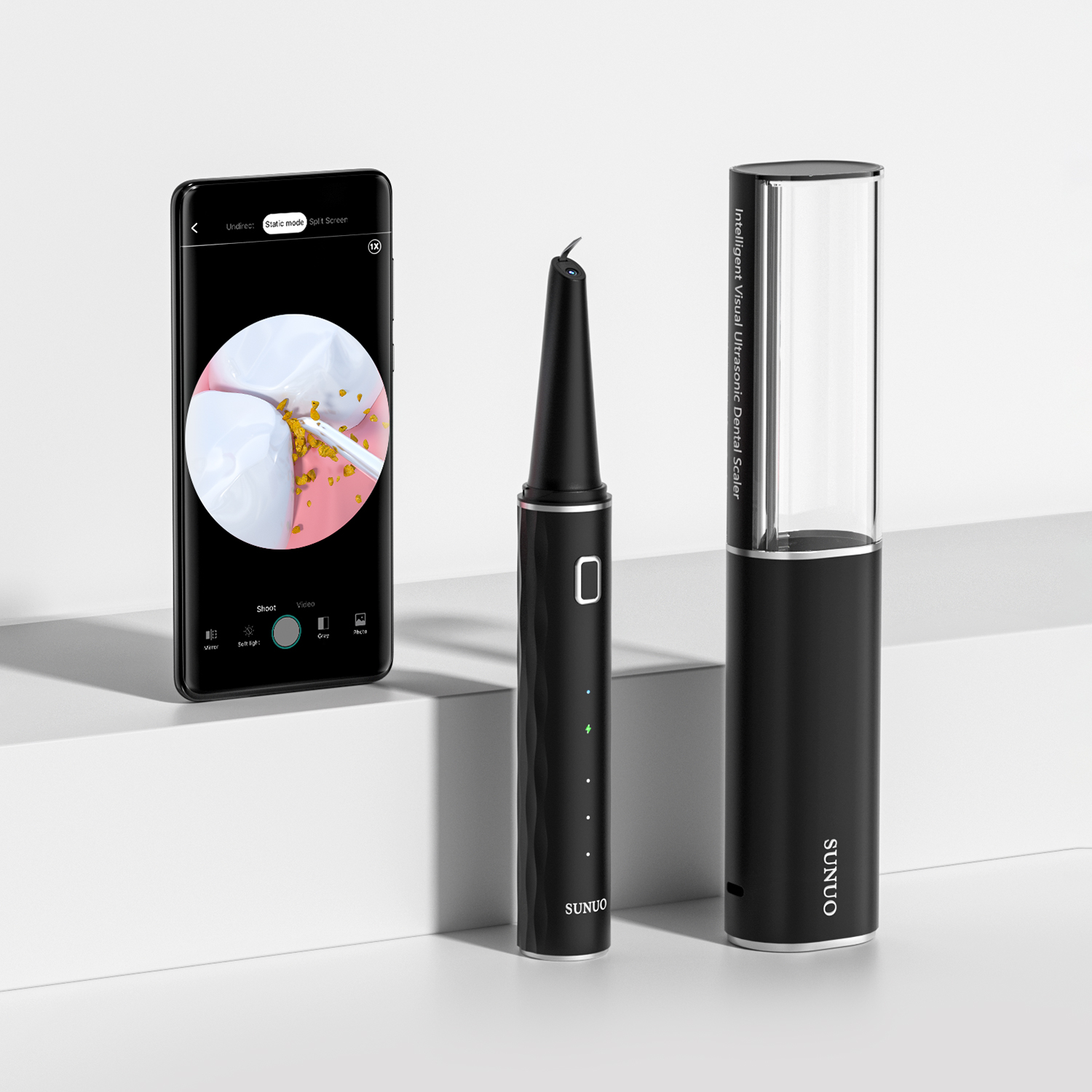 SUNUO электрический зубной пятнистый зубной налет, черный аппарат для удаления пятен, ультразвуковой стоматологический очиститель