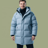 Vestes et manteaux en duvet de canard blanc 90% personnalisés OEM ODM pour hommes, avec capuche amovible, grandes poches, style business, longs, décontractés, pour l'hiver