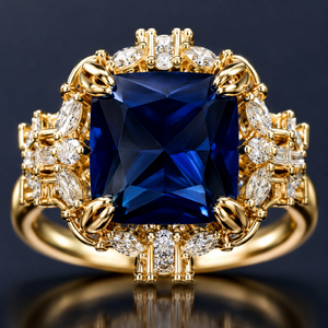 Anello di Fidanzamento Creativo con Gemma Blu per Donne, Elegante Gioiello da Dito alla Moda - Product Image 3