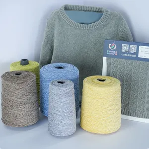 Crochet Yarn Wholesale 5s 9s 12s Count 5% Metallic 95% Polyester Chenille Threads Sequin Chenille Yarn