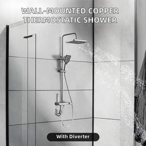 Douche murale moderne pressurisée en cuivre coloré avec inverseur pour eau froide et chaude OT-012, design de qualité supérieure - Product Image 1