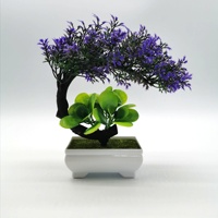 Mini Bonsaï Artificiel en Plastique Aimula, Pin Japonais 22cm, Aspect Naturel pour Décoration de Bureau