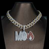 Collier personnalisé Hiphop en argent Sterling 925 avec pendentif en diamant glacé VVS Moissanite