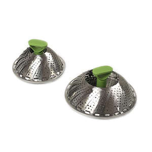 उच्च गुणवत्ता वाली रसोई स्टेनलेस स्टील स्टीमर टोकरी सब्जी स्टीमर फूड फोल्डिंग स्टीमर रैक उपकरण - Product Image 5