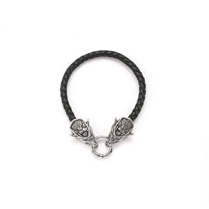 Pulsera nórdica vikinga Retro personalizada con cabeza de Lobo, pulsera tejida de cuero Vikingo, pulsera <span class=keywords><strong>para</strong></span> mujer, pulsera de moda <span class=keywords><strong>para</strong></span> hombre - Product Image 6