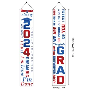 2024 spanduk wisuda Congrats spanduk pintu untuk High School College foto Booth Props wisuda dekorasi pesta