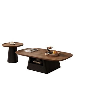 Tavolino da Caffè Vintage di Alta Gamma per Soggiorno, Adatto per Uso Domestico, Minimalista in Stile Francese in Legno di Noce - Product Image 2