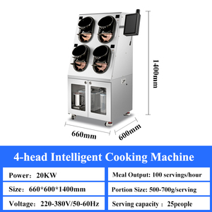 Machine de cuisson commerciale intelligente 20KW, 120 plats/h, avec contrôle indépendant à 4 unités, robot de cuisine automatique pour friture et sautage - Product Image 5