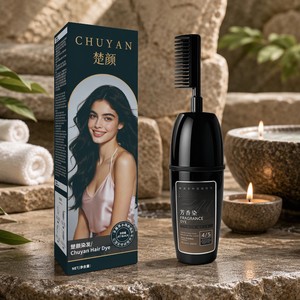 Crema de Coloración Capilar OEM ODM 100ml Negro Intenso con Fragancia, Tinte de Marca Privada, Aplicador de Peine, Venta al por Mayor - Product Image 1