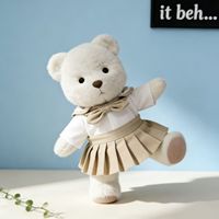 Ensemble de vêtements pour poupée ours articulée en peluche de 30 cm, style INS - Jupe et robe de mariée JK pour poupées de 30 cm