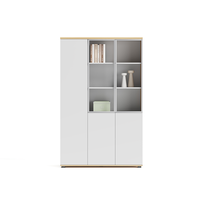 Armoire de rangement de fichiers en bois, classique et moderne, avec cadre en aluminium, finition mélamine élégante pour le bureau, l'école et l'atelier.