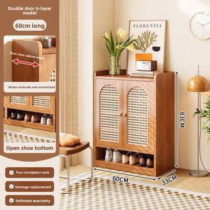 מדף נעליים גבוה וגדול, ניתן לערום, לארגון אחסון בארון, בכניסה, מדף נעליים צר עם כיסויים. - Product Image 6