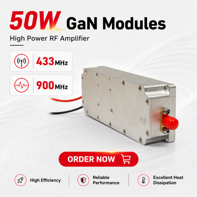 RF Module 50W 100W 433MHz 900MHz 2.4G 5.2G 5.8G RF GaN Modules With Circulator