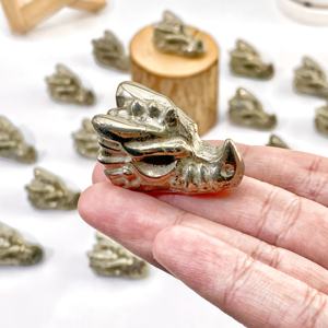 Crânes de dragon en pyrite polie de haute qualité CrystalHola, 3,5 cm, sculptés pour la mode et la décoration intérieure unique – Vente en gros - Product Image 3